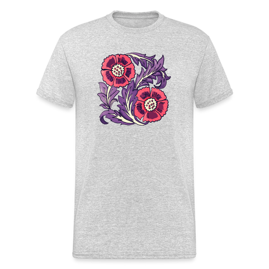 Männer Gildan Heavy T-Shirt - “Vintage Poppy“ - Grau meliert