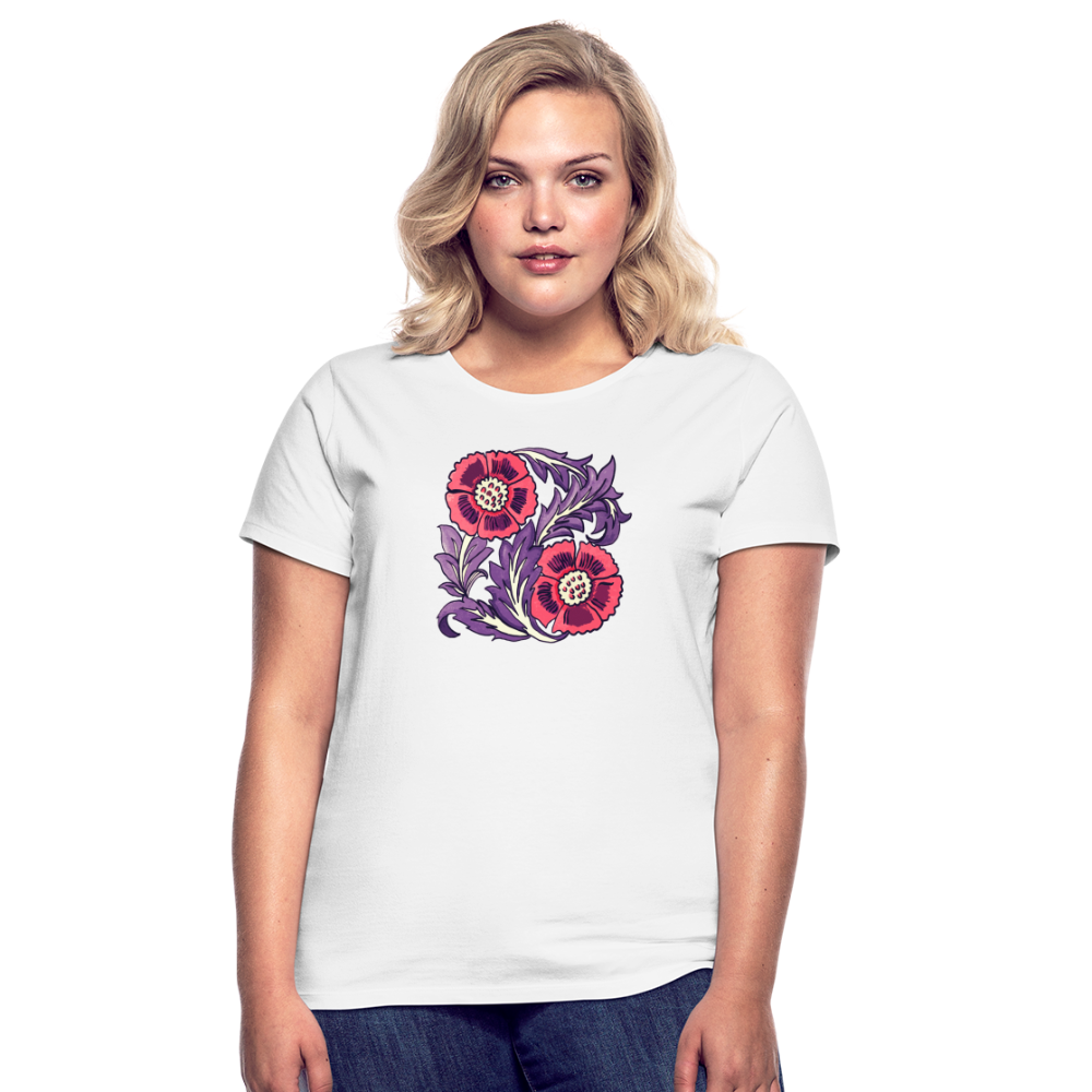 Frauen T-Shirt - “Vintage Poppy“ - weiß