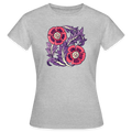 Frauen T-Shirt - “Vintage Poppy“ - Grau meliert