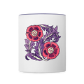 Tasse zweifarbig - “Vintage Poppy“ - Weiß/Kobaltblau