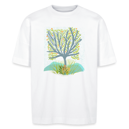 Stanley/Stella Unisex Oversize Bio-T-Shirt - “Frühlingswiese” - weiß