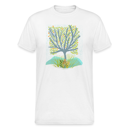 Männer Gildan Heavy T-Shirt - “Frühlingswiese” - weiß