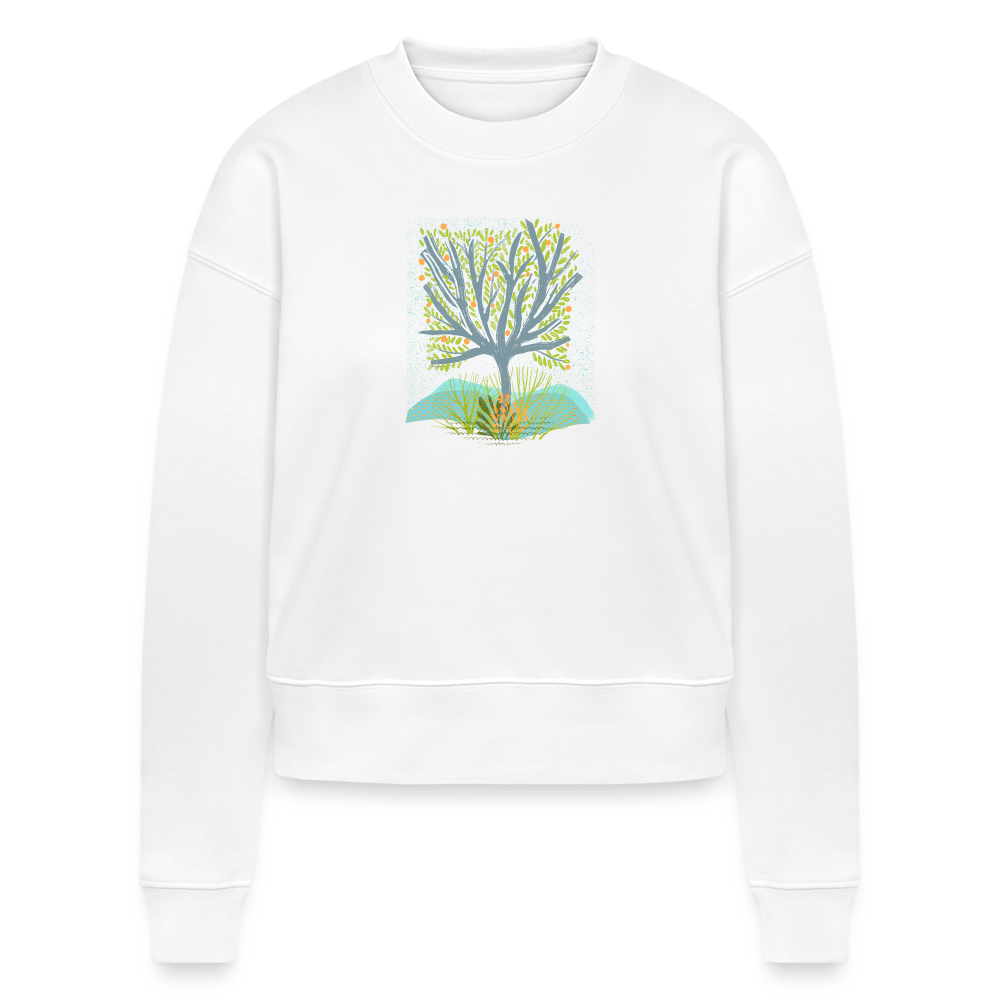 Stanley/Stella Frauen Bio Sweatshirt - “Frühlingswiese” - weiß