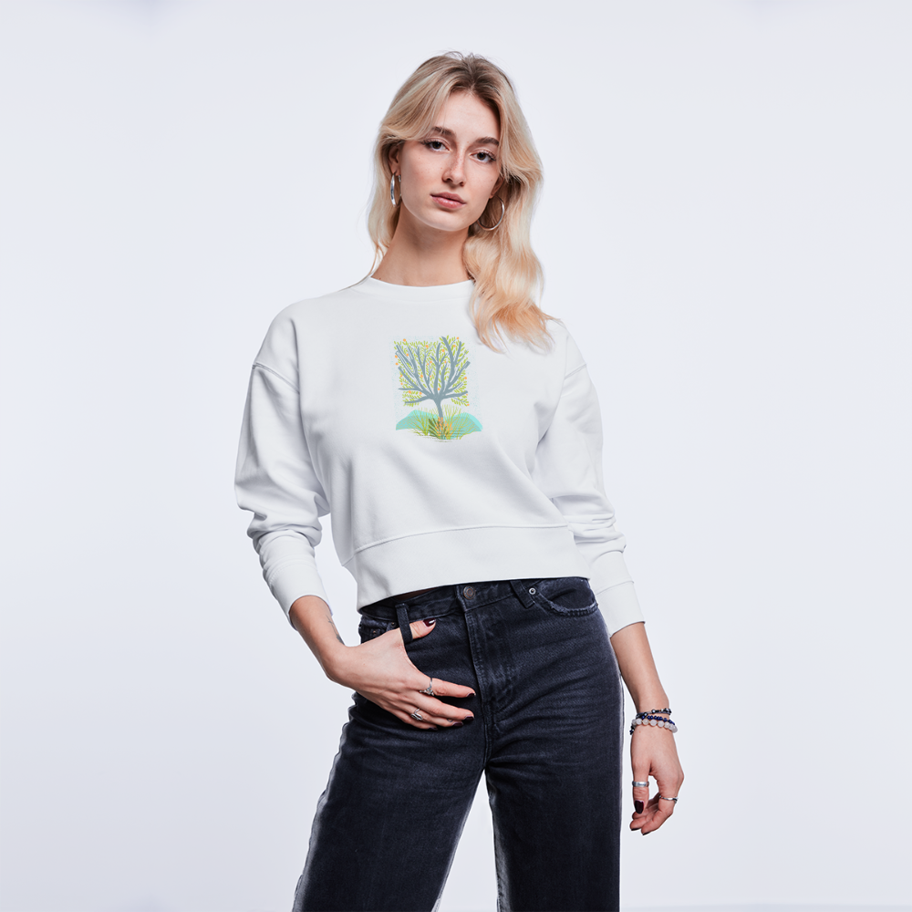 Stanley/Stella Frauen Bio Sweatshirt - “Frühlingswiese” - weiß