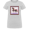 Frauen Gildan Heavy T-Shirt - "Rotes Pferd" - Grau meliert