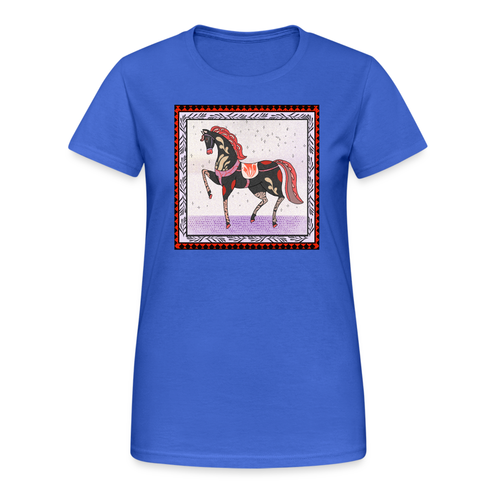 Frauen Gildan Heavy T-Shirt - "Rotes Pferd" - Königsblau