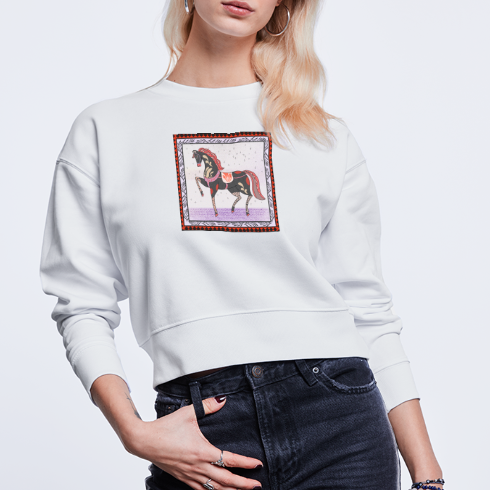 Stanley/Stella Frauen Bio Sweatshirt - "Rotes Pferd" - weiß