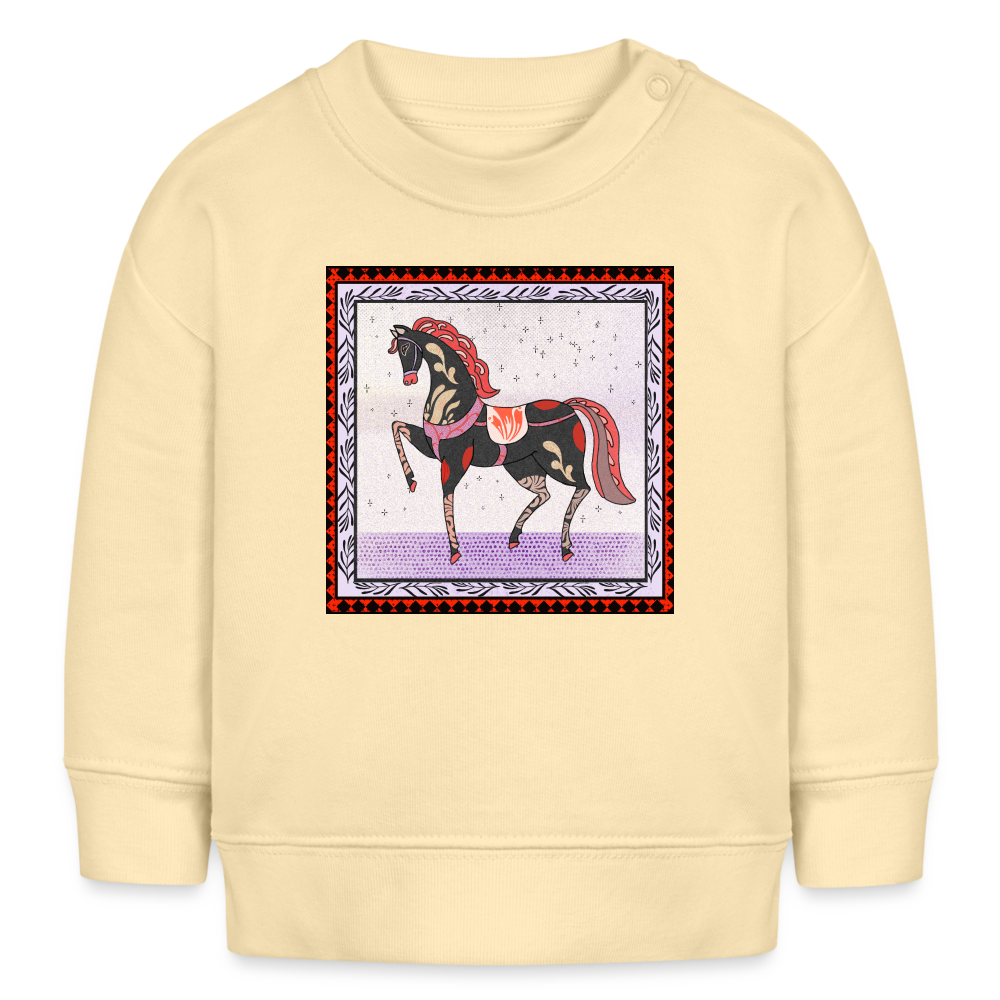 Stanley/Stella Bio-Sweatshirt - "Rotes Pferd" - Creme