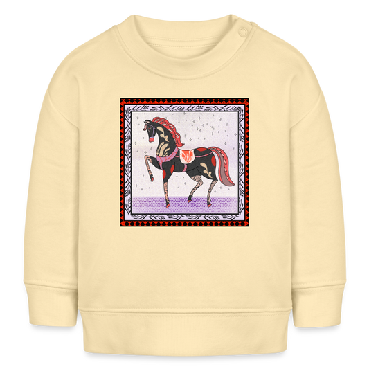 Stanley/Stella Bio-Sweatshirt - "Rotes Pferd" - Creme
