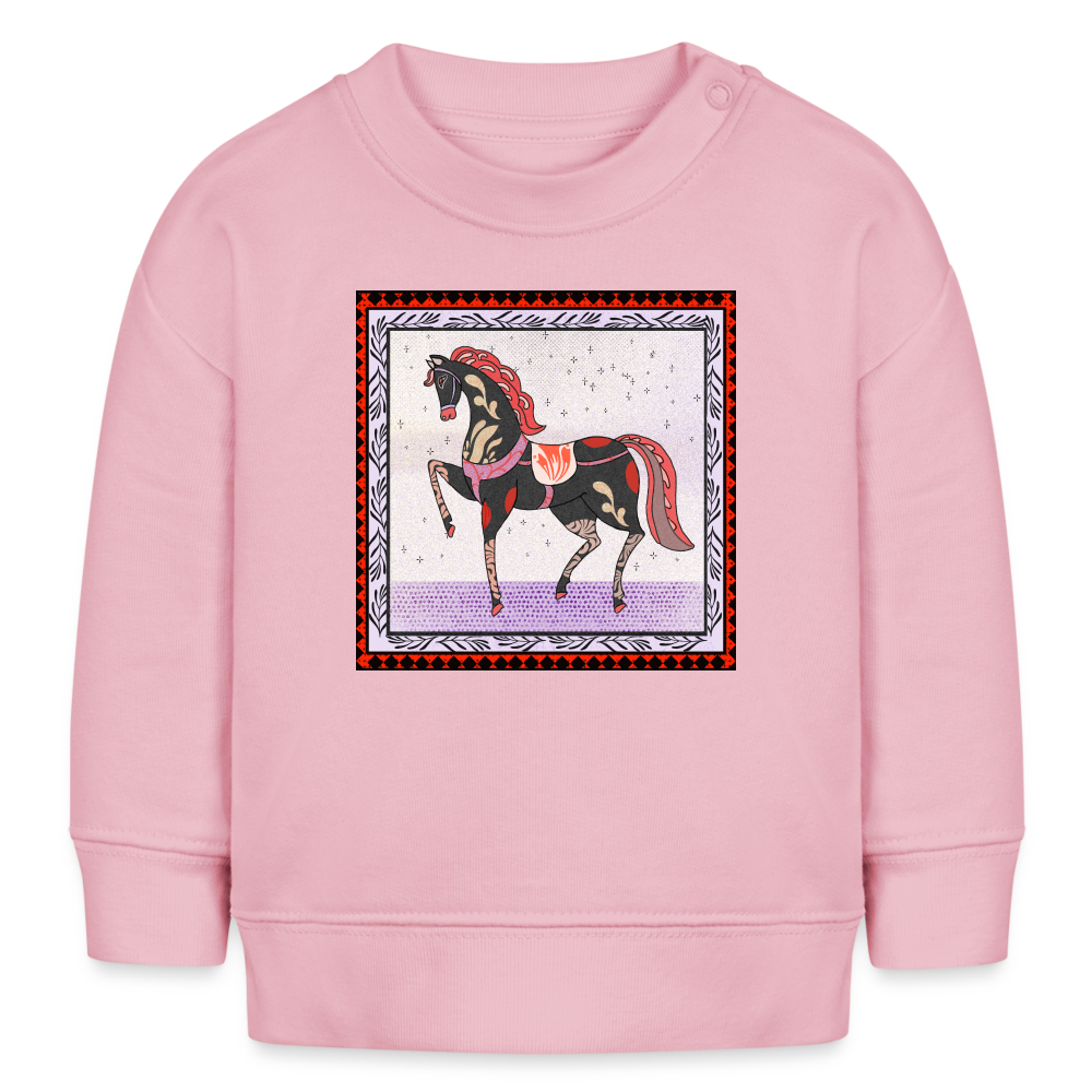 Stanley/Stella Bio-Sweatshirt - "Rotes Pferd" - Hellrosa