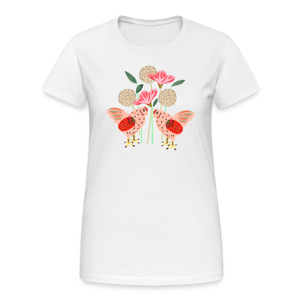 Frauen Gildan Heavy T-Shirt - “Kleiner Garten” - weiß