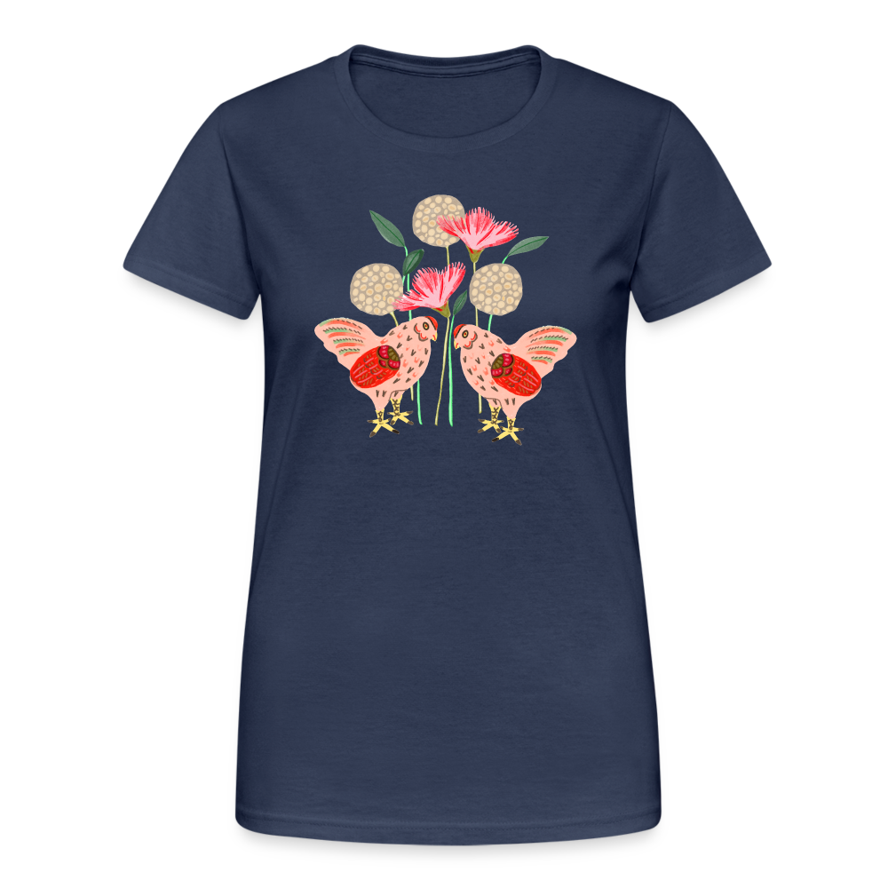 Frauen Gildan Heavy T-Shirt - “Kleiner Garten” - Navy