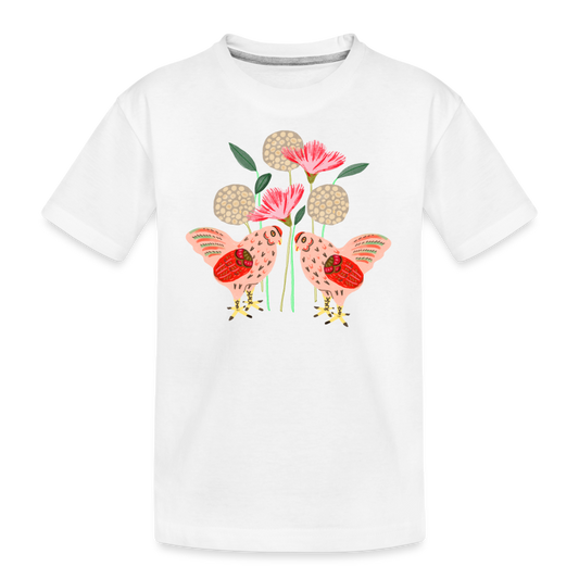 Teenager Premium Bio T-Shirt - “Kleiner Garten” - weiß