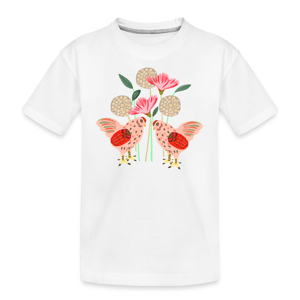 Teenager Premium Bio T-Shirt - “Kleiner Garten” - weiß