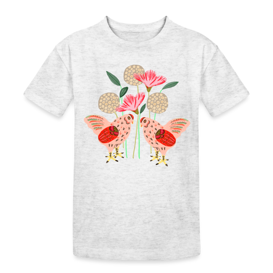 Kinder Heavy Cotton T-Shirt - “Kleiner Garten” - Weiß meliert