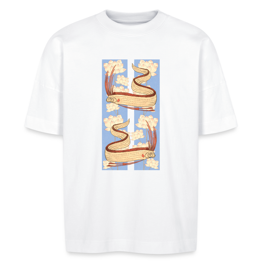 Stanley/Stella Unisex Oversize Bio-T-Shirt - “Riemenfische” - weiß