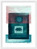 Das Meer - Premium Matte Papier Holz gerahmt Poster - Hinter dem Mond