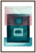 Das Meer - Premium Matte Papier Holz gerahmt Poster - Hinter dem Mond