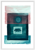 Das Meer - Premium Matte Papier Holz gerahmt Poster - Hinter dem Mond