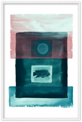 Das Meer - Premium Matte Papier Holz gerahmt Poster - Hinter dem Mond