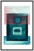 Das Meer - Premium Matte Papier Holz gerahmt Poster - Hinter dem Mond
