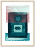 Das Meer - Premium Matte Papier Holz gerahmt Poster - Hinter dem Mond