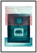 Das Meer - Premium Matte Papier Holz gerahmt Poster - Hinter dem Mond