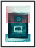 Das Meer - Premium Matte Papier Holz gerahmt Poster - Hinter dem Mond