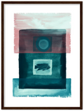 Das Meer - Premium Matte Papier Holz gerahmt Poster - Hinter dem Mond