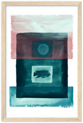 Das Meer - Premium Matte Papier Holz gerahmt Poster - Hinter dem Mond