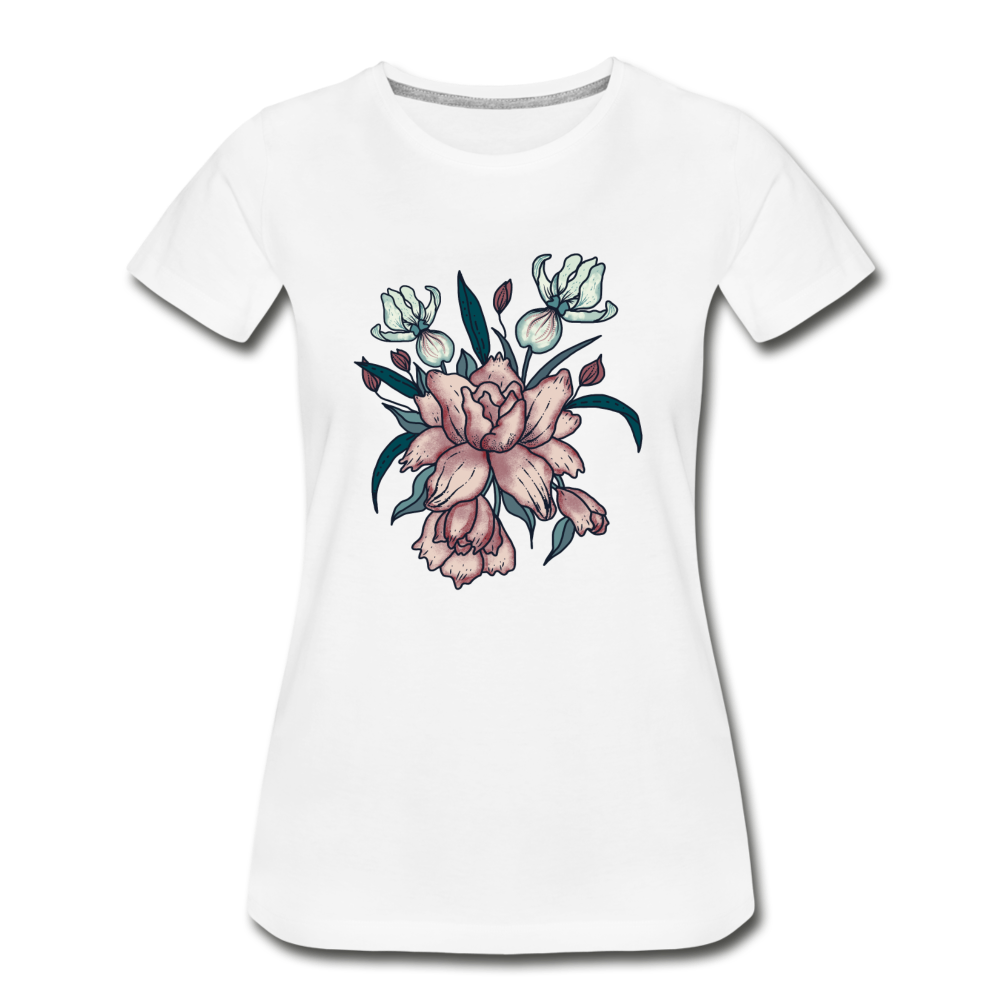 Vintage Orchideen - Frauen Premium Bio T-Shirt - Hinter dem Mond