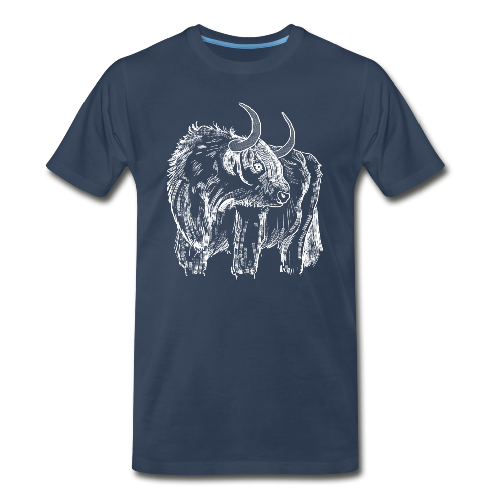 Highland Rind - Männer Premium Bio T-Shirt - Hinter dem Mond