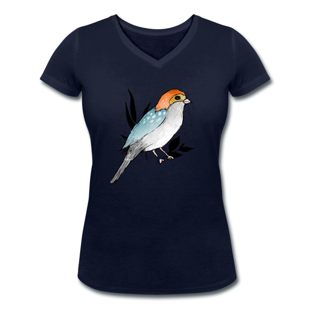 Vogel mit Tupfen - Frauen Bio-T-Shirt mit V-Ausschnitt von Stanley & Stella - Hinter dem Mond