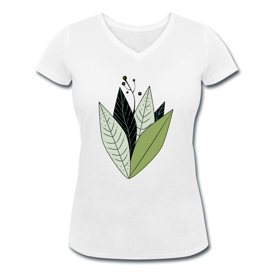 Grafische Pflanze - Frauen Bio-T-Shirt mit V-Ausschnitt von Stanley & Stella - Hinter dem Mond