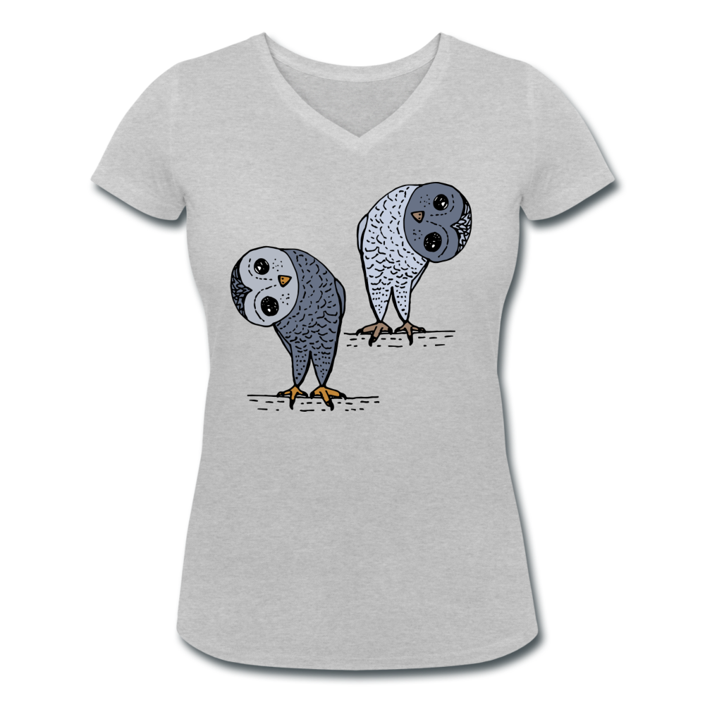 Staunende Eulen - Frauen Bio-T-Shirt mit V-Ausschnitt von Stanley & Stella - Hinter dem Mond