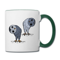 Staunende Eulen - Tasse zweifarbig - Hinter dem Mond