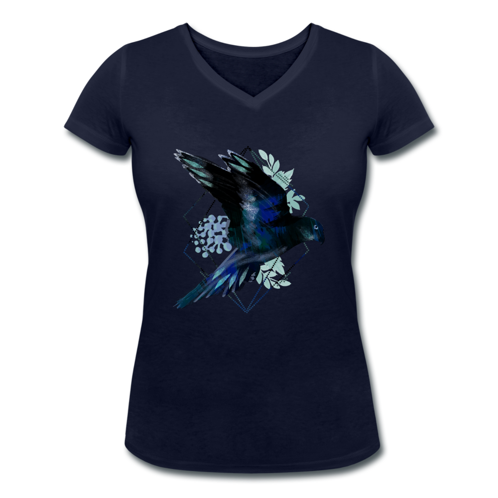Dunkler Papagei - Frauen Bio-T-Shirt mit V-Ausschnitt von Stanley & Stella - Hinter dem Mond