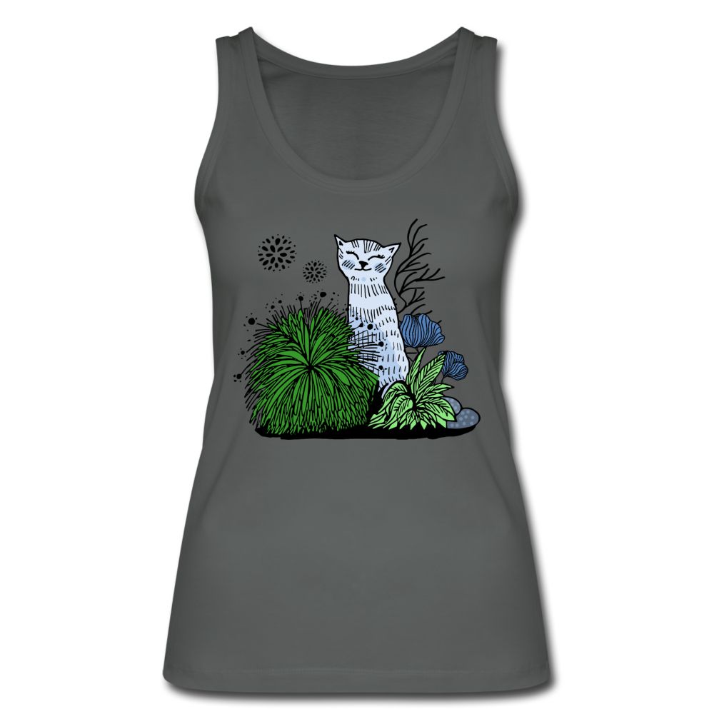 Katze im Gras - Frauen Bio Tank Top - Hinter dem Mond