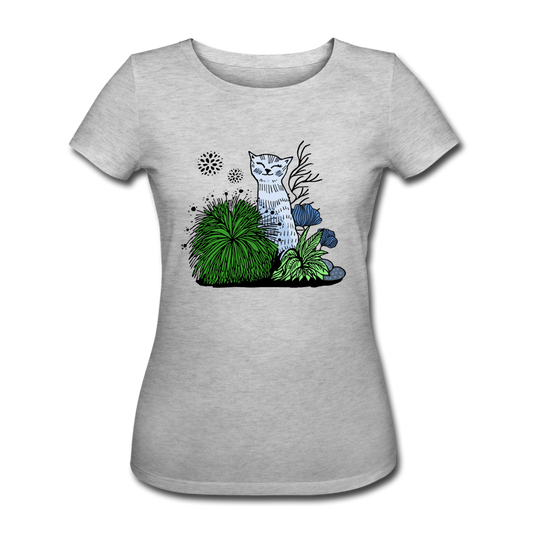 Katze im Gras - Frauen Bio-T-Shirt - Hinter dem Mond