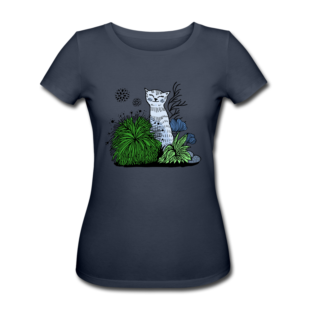 Katze im Gras - Frauen Bio-T-Shirt - Hinter dem Mond