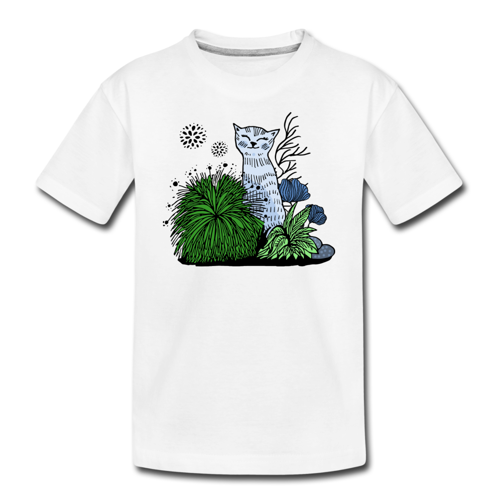 Katze im Gras - Kinder Premium Bio T-Shirt - Hinter dem Mond