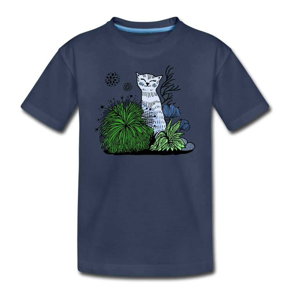 Katze im Gras - Kinder Premium Bio T-Shirt - Hinter dem Mond