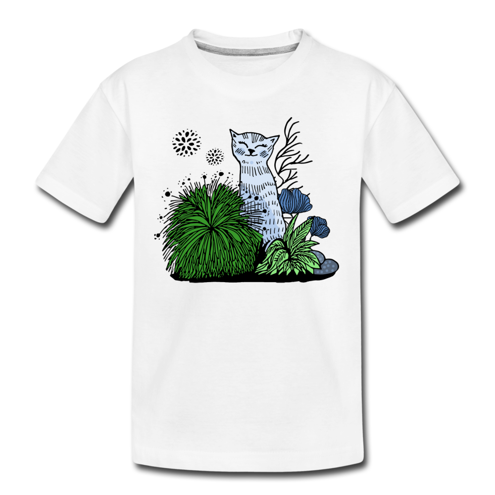 Katze im Gras - Teenager Premium Bio T-Shirt - Hinter dem Mond - Hinter dem Mond