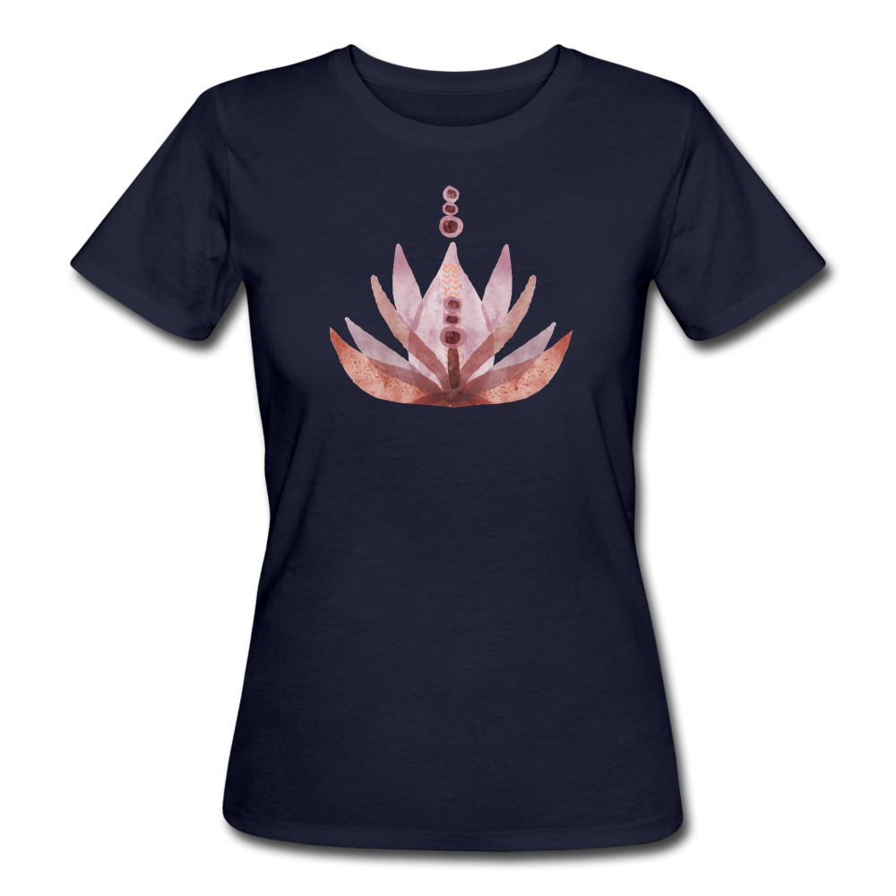 Frauen Bio-T-Shirt "Rosaroter Lotus" - Hinter dem Mond