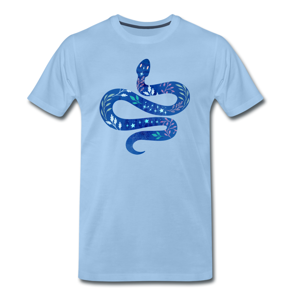 Männer Premium T-Shirt "Blaue Schlange" - Hinter dem Mond