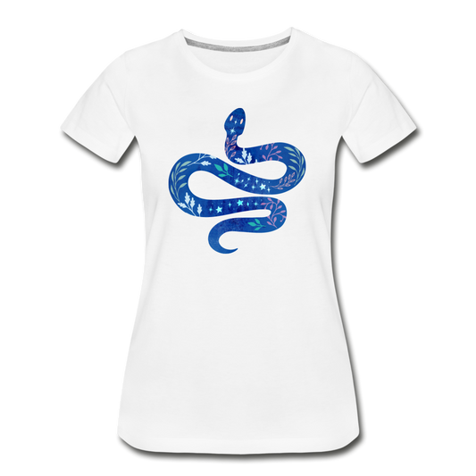 Frauen Premium Bio T-Shirt "Blaue Schlange" - Hinter dem Mond