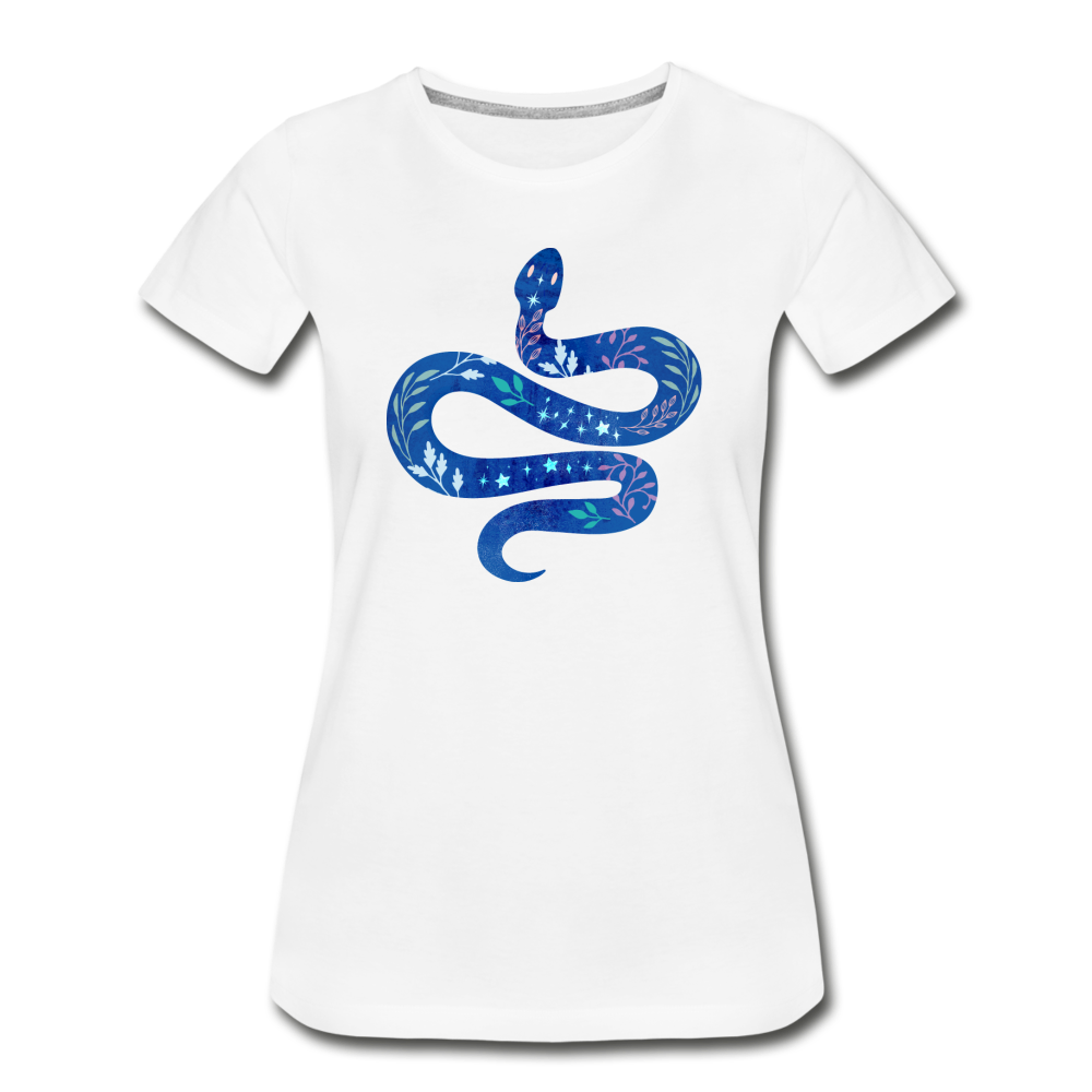 Frauen Premium Bio T-Shirt "Blaue Schlange" - Hinter dem Mond
