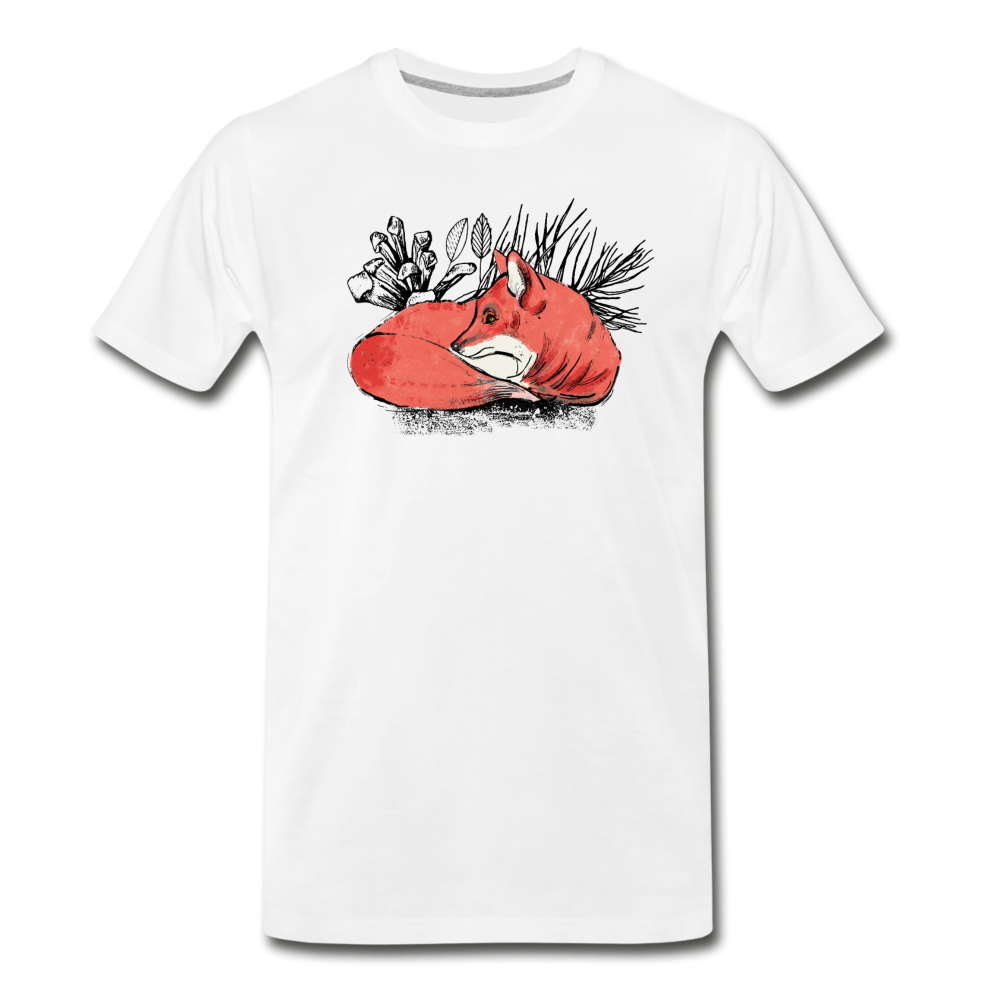 Männer Premium Bio T-Shirt - "Ruhender Fuchs" - Hinter dem Mond