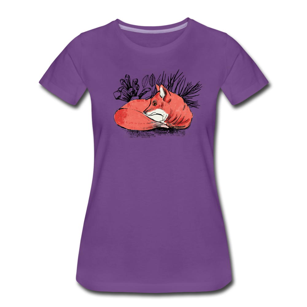Frauen Premium T-Shirt "Ruhender Fuchs" - Hinter dem Mond