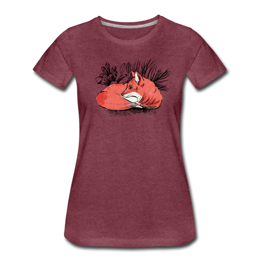 Frauen Premium T-Shirt "Ruhender Fuchs" - Hinter dem Mond